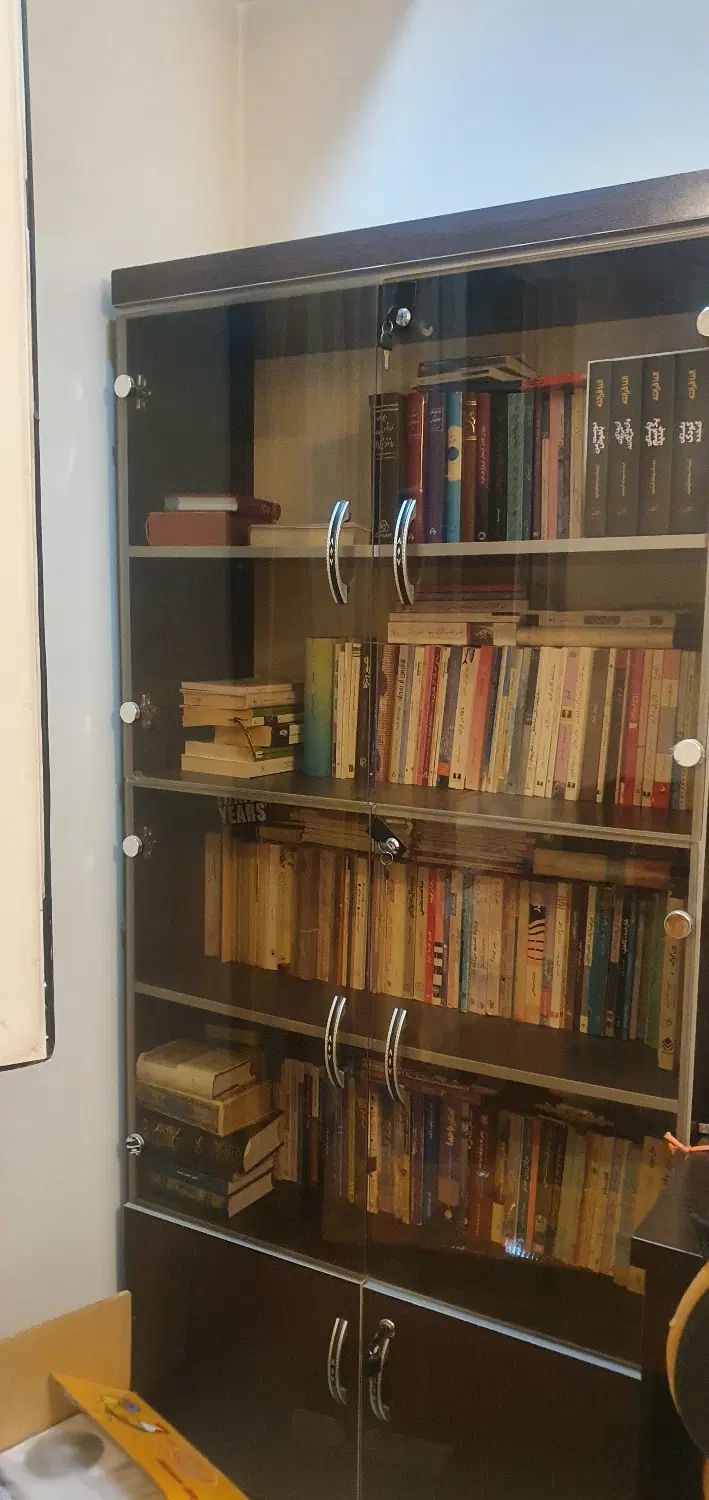 کتابخانه ام دی اف در دار|کتابخانه، شلف، قفسه‌های دیواری|تهران, شهرک مخابرات|دیوار