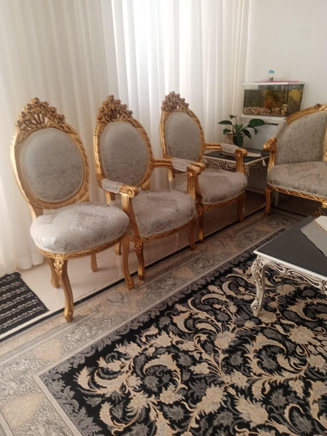 مبلمان استیل 9 نفره چوب راش سلطنتی کلاسیک|مبلمان خانگی و میز عسلی|تربتحیدریه, ۴۵ متری|دیوار