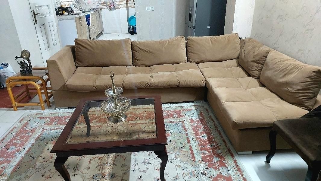 مبلمان راحتی ال به همراه عسلی و جلو مبلی|مبلمان خانگی و میز عسلی|تهران, شهرک امام خمینی|دیوار