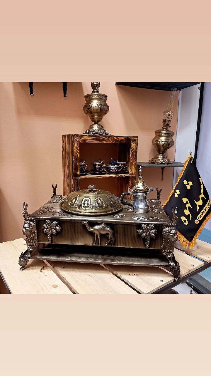 منقل ذغالی با طرح لغات عربی و دله|کلکسیون اشیاء عتیقه|بندر گناوه, |دیوار