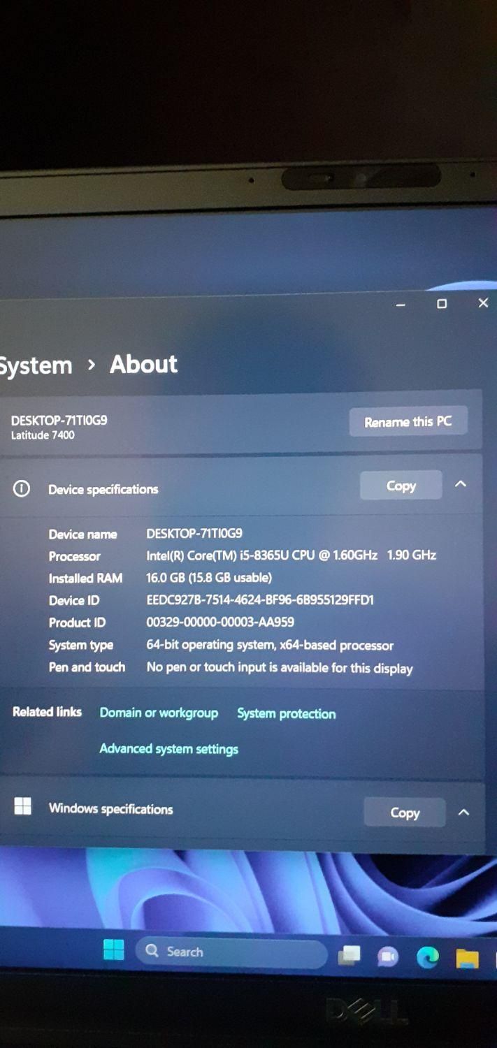 لپ تاپ دل latitude 7400 core i5|رایانه همراه|تهران, حکیمیه|دیوار