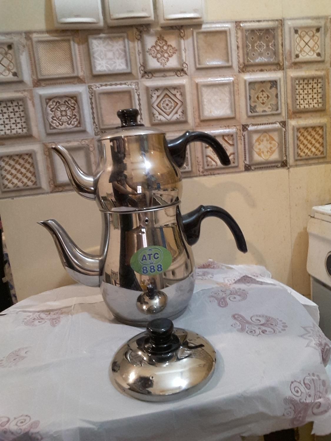 قوری کتری استیل ست.مارکAtc888 نو بدون کارتون|قوری، کتری، قهوه‌ساز دستی|کرمانشاه, |دیوار