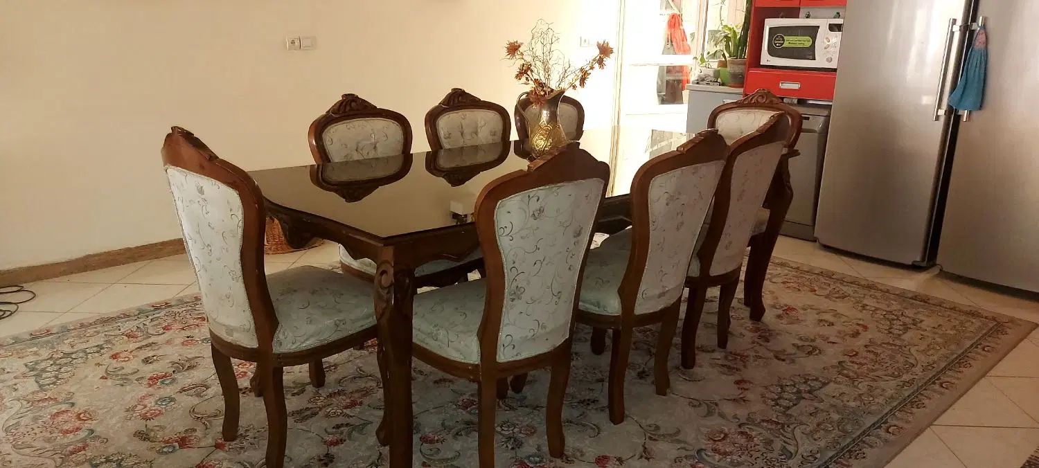 میزناهارخوری۸نفره کارکرده|میز و صندلی غذاخوری|مشهد, ویلاشهر|دیوار