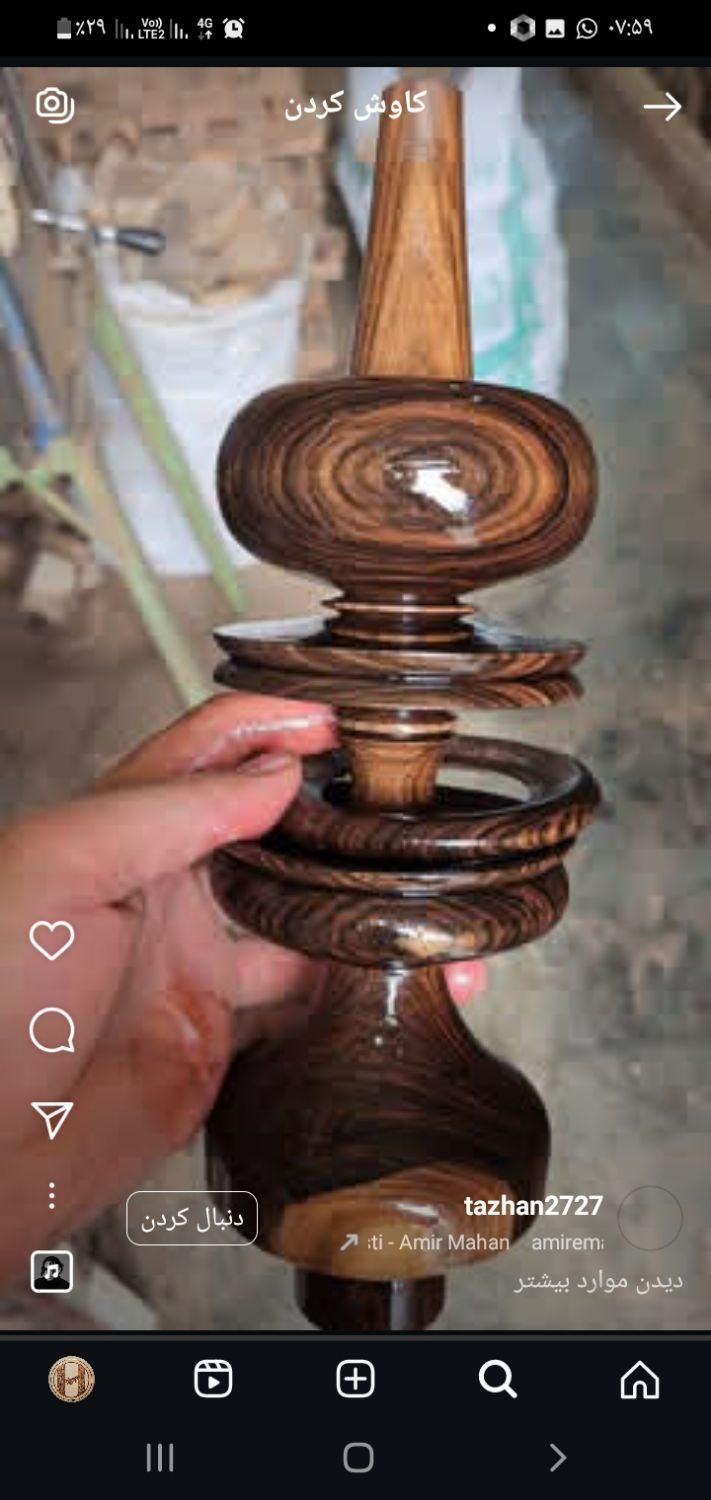 خراطی چوب سرخدار وساخت لوازم چوبی|صنایع دستی و سایر لوازم تزئینی|گرگان, |دیوار