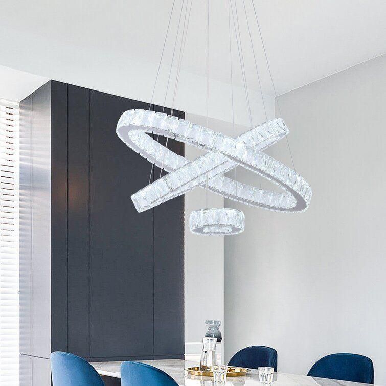 لوستر کریستالی حلقه ای 3 حلقه ای|لوستر و چراغ آویز|تهران, چیتگر جنوبی|دیوار