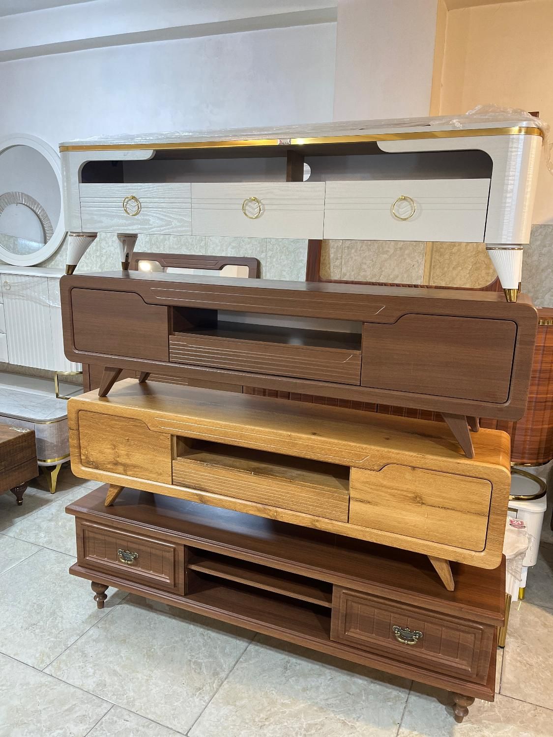 میز تلویزیون و اینه کنسول جلومبلی کد ۶۲|میز تلویزیون|تبریز, |دیوار