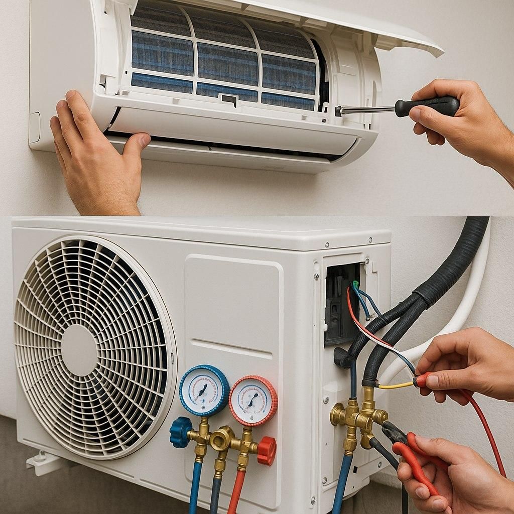 خدمات نصب اسپیلت تعمیرات اسپلیت لوله کشی کولرگازی|خدمات پیشه و مهارت|شیراز, باهنر|دیوار