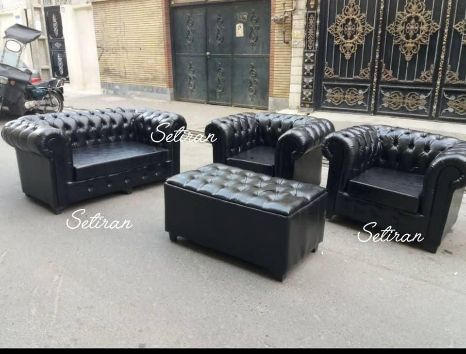 مبلمان اداری ادک قهوه ای مشکی چرم|دفتر کار|اصفهان, ارغوانیه|دیوار