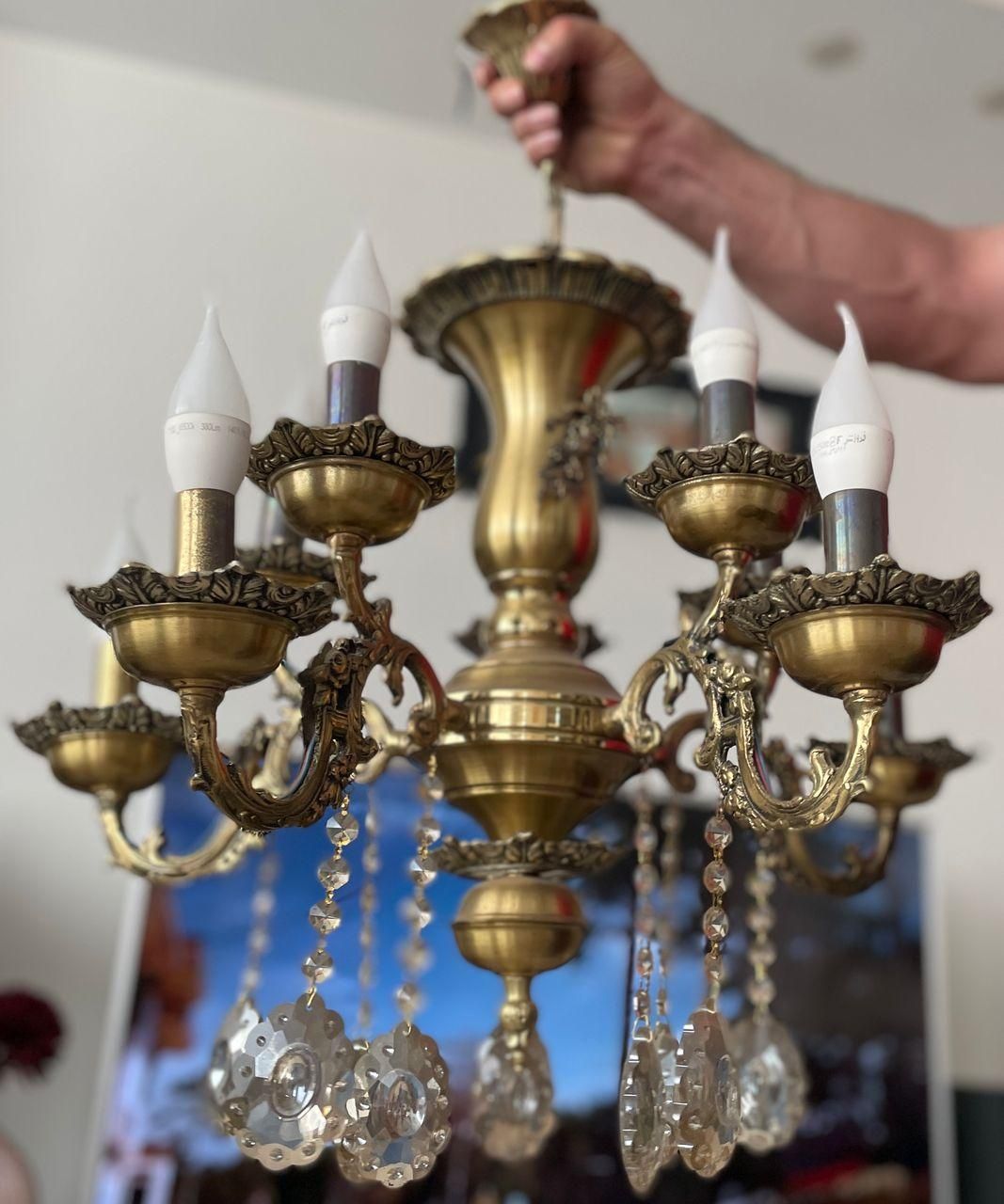 لوستر برنجی ۵ شاخه|لوستر و چراغ آویز|اندیشه, اندیشه فاز ۱|دیوار