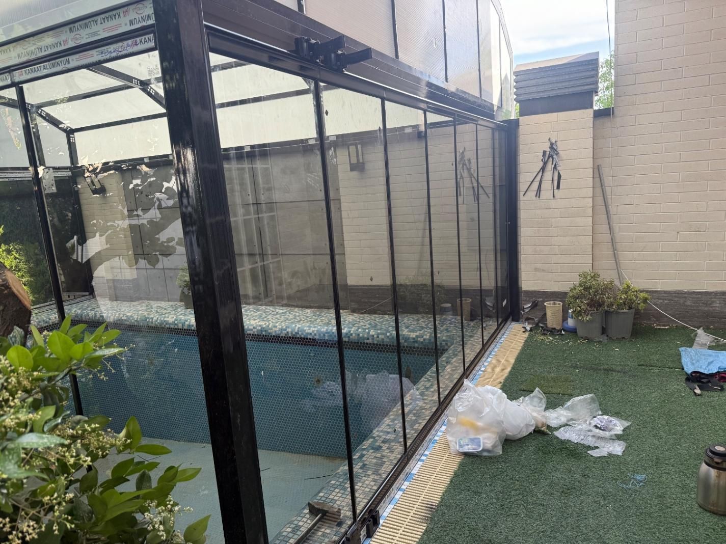 سقف متحرک استخر پاسیو تالار|مصالح و تجهیزات ساختمان|کرج, عظیمیه|دیوار