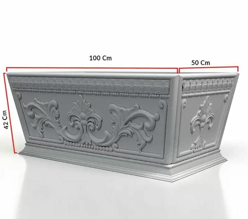 گلدان بزرگ بتنی سیمانی سنگی|گل مصنوعی|قم, زاویه|دیوار