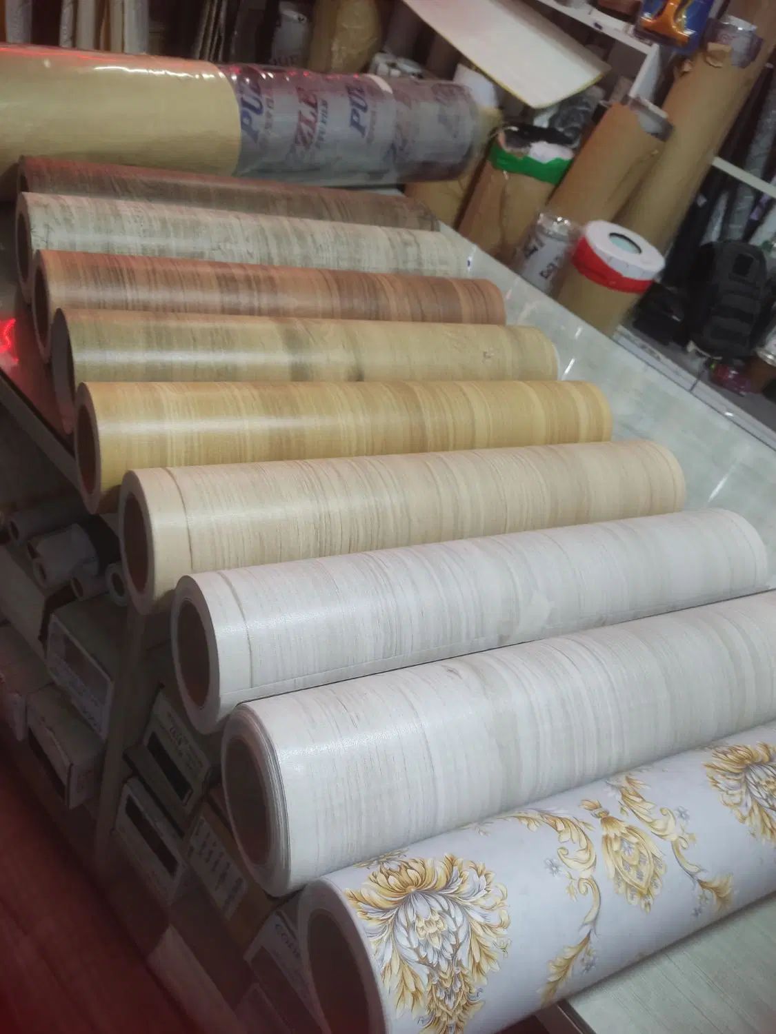 برچسب طرح چوب روکش پشت چسب برجسته پی وی سی کد ۱۲|خدمات پیشه و مهارت|تهران, علم و صنعت|دیوار