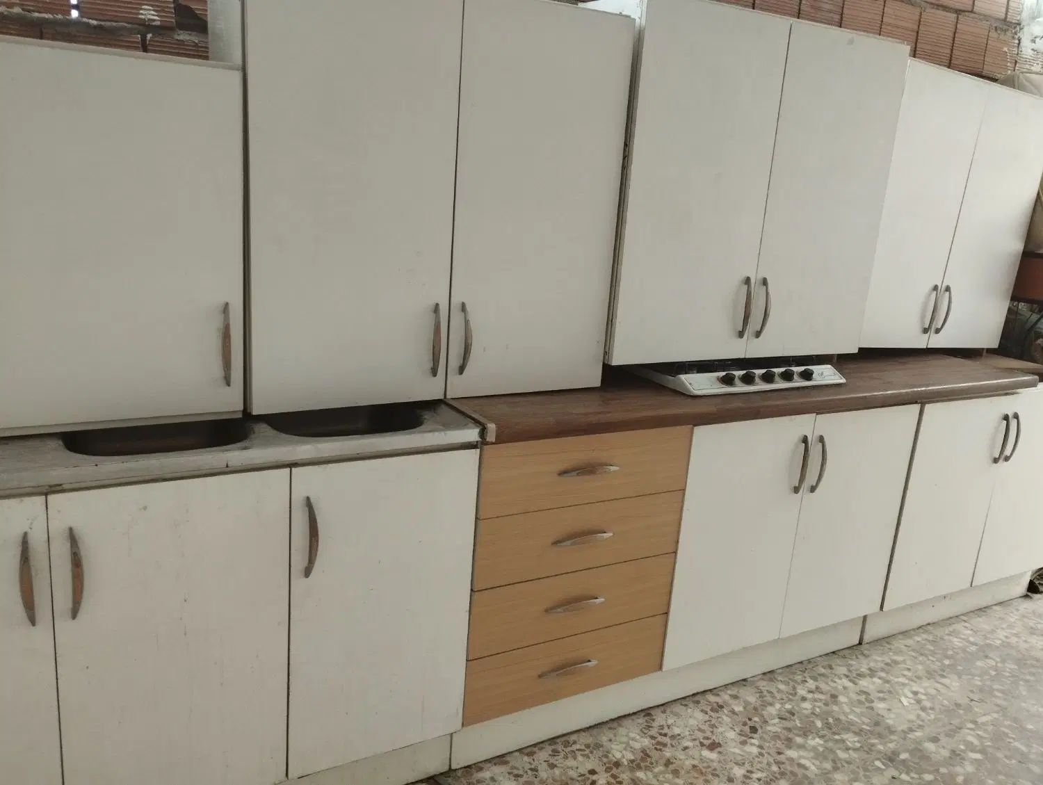 کابینت بدنه فلز درب mdf متراژ بالا با هود سینک گاز|آب‌چکان و نظم‌دهنده ظروف|گرگان, |دیوار
