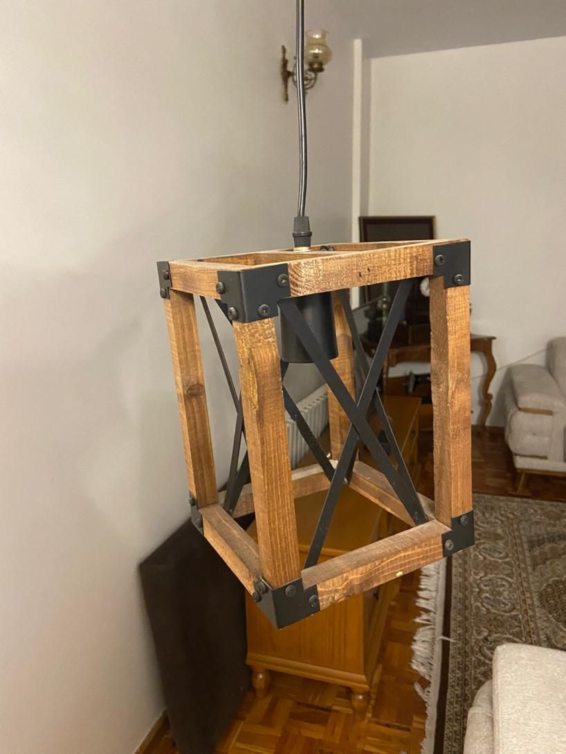 لوستر چوبی|لوستر و چراغ آویز|تهران, مهران (سیدخندان)|دیوار