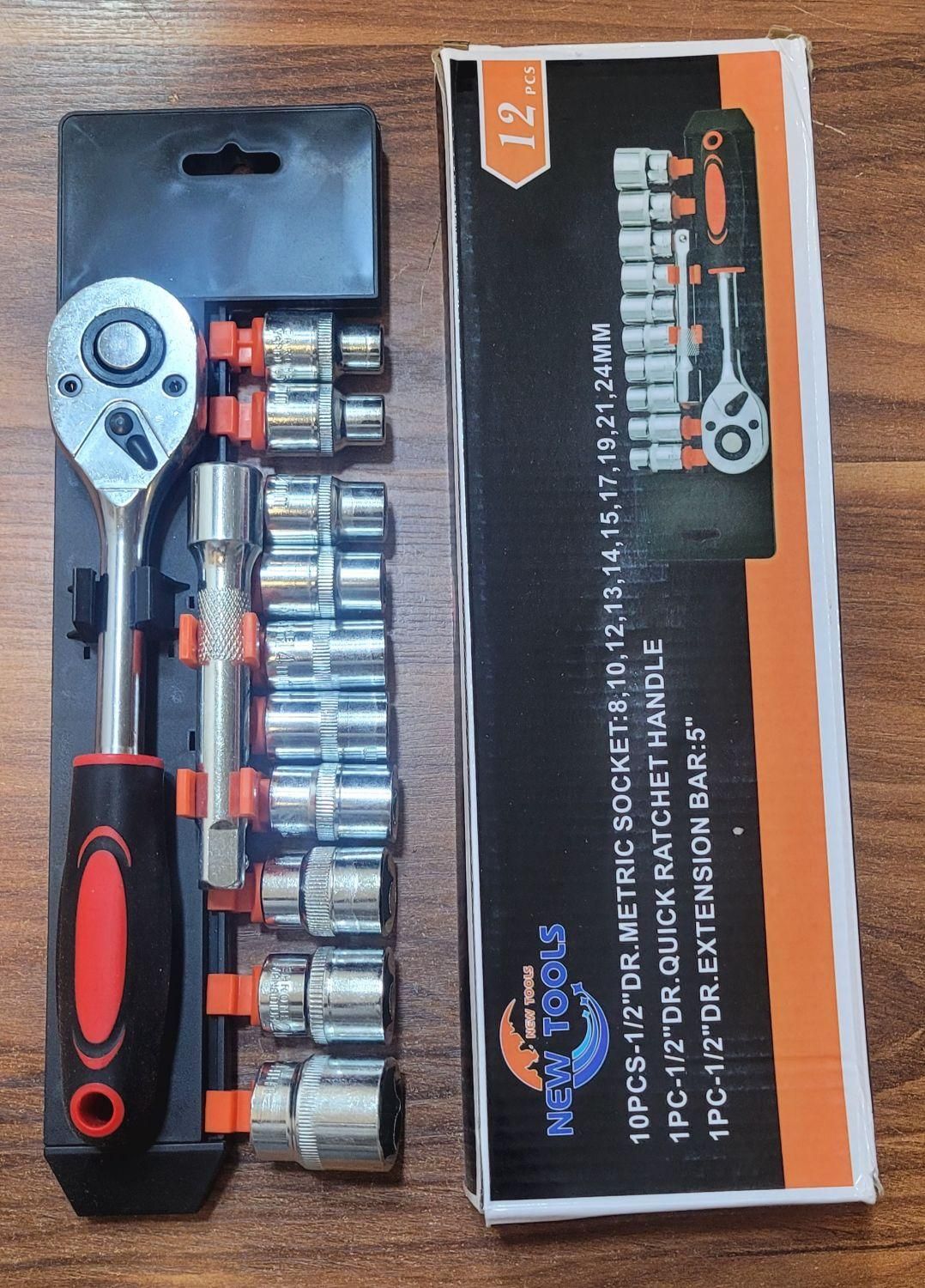 آچار بکس ۱۲ پارچه بزرگ ۱/۲مارک کینگ و تات ونیوتولز|ابزارآلات|تبریز, |دیوار