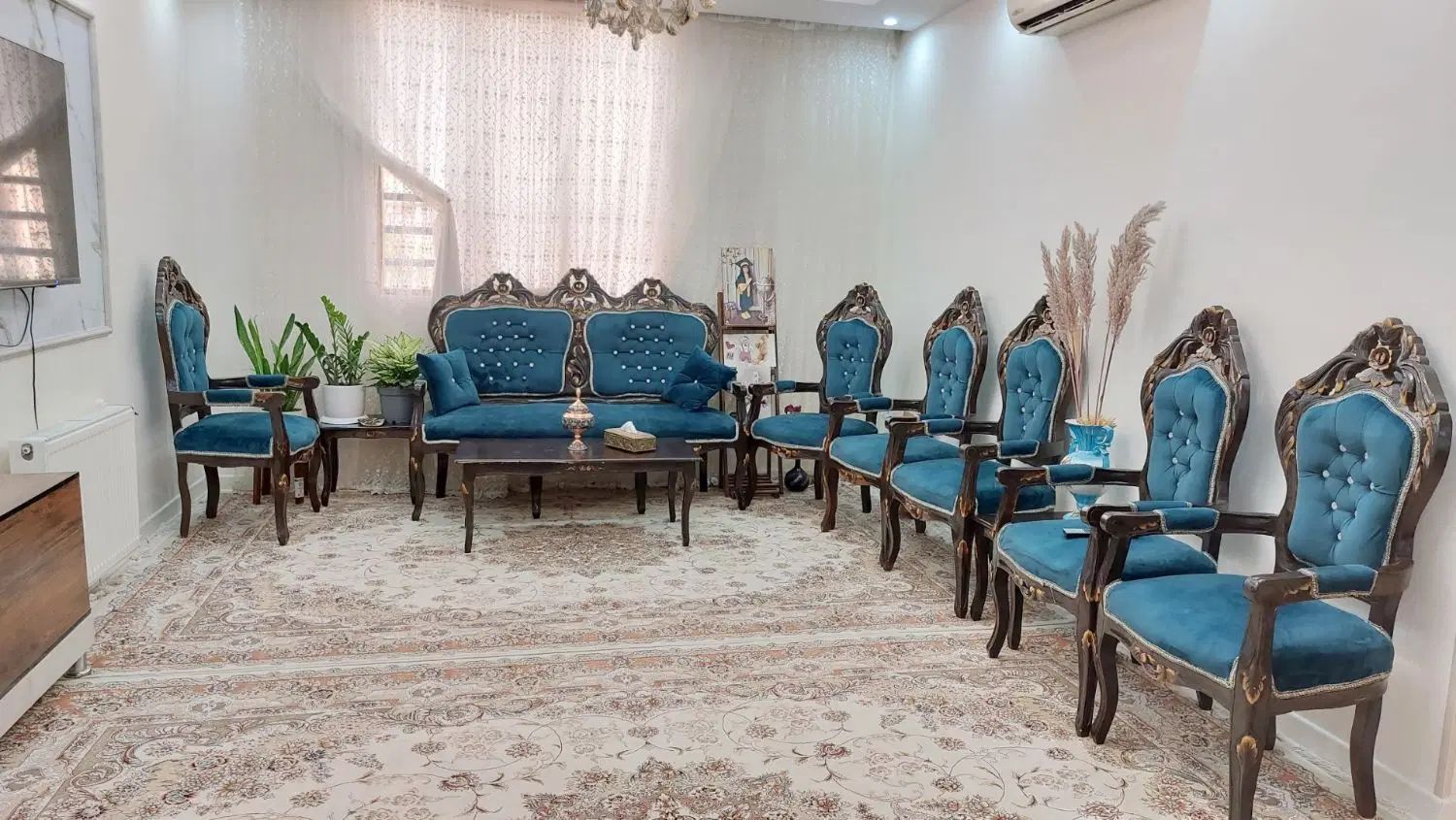 مبلمان 9نفره سلطنتی به همراه میز غذا خوری4نفره|مبلمان خانگی و میز عسلی|محمدیه-قزوین, |دیوار
