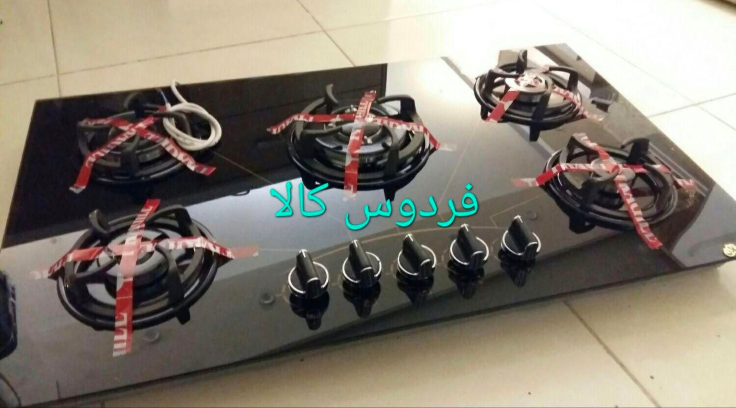 اجاق گاز صفحه ای شیشه واستیل 5شعله (فروش تخف یفی|اجاق گاز و لوازم برقی پخت‌وپز|گرگان, |دیوار