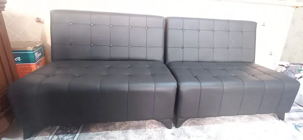 مبل چرم مشکی|مبلمان خانگی و میز عسلی|کرج, کوی زنبق|دیوار