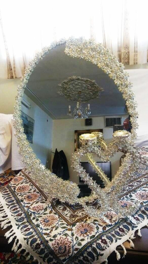 آیینه و شمعدان زیبا|صنایع دستی و سایر لوازم تزئینی|اصفهان, شاهزید|دیوار