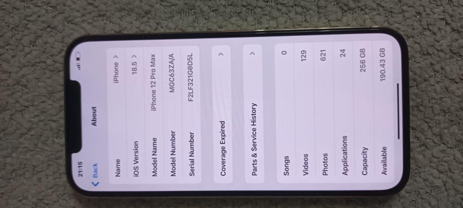 اپل iPhone 12 Pro Max با حافظهٔ ۲۵۶ گیگابایت|موبایل|کرج, مهرشهر - فاز ۵|دیوار