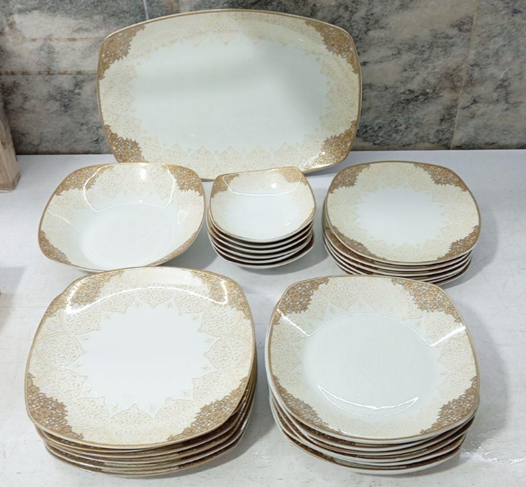 سرویس چینی سفید و گل طلا فله ای|ظروف سرو و پذیرایی|مشهد, نوید|دیوار