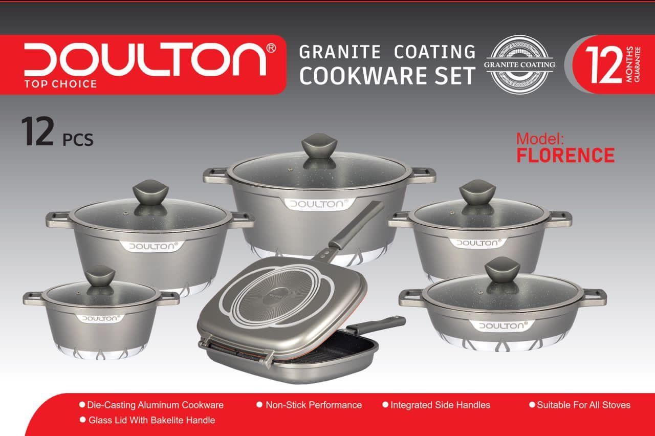 سرویس قابلمه چدنی گرانیت ۱۲ پارچه دالتون|ظروف پختوپز|تبریز, |دیوار