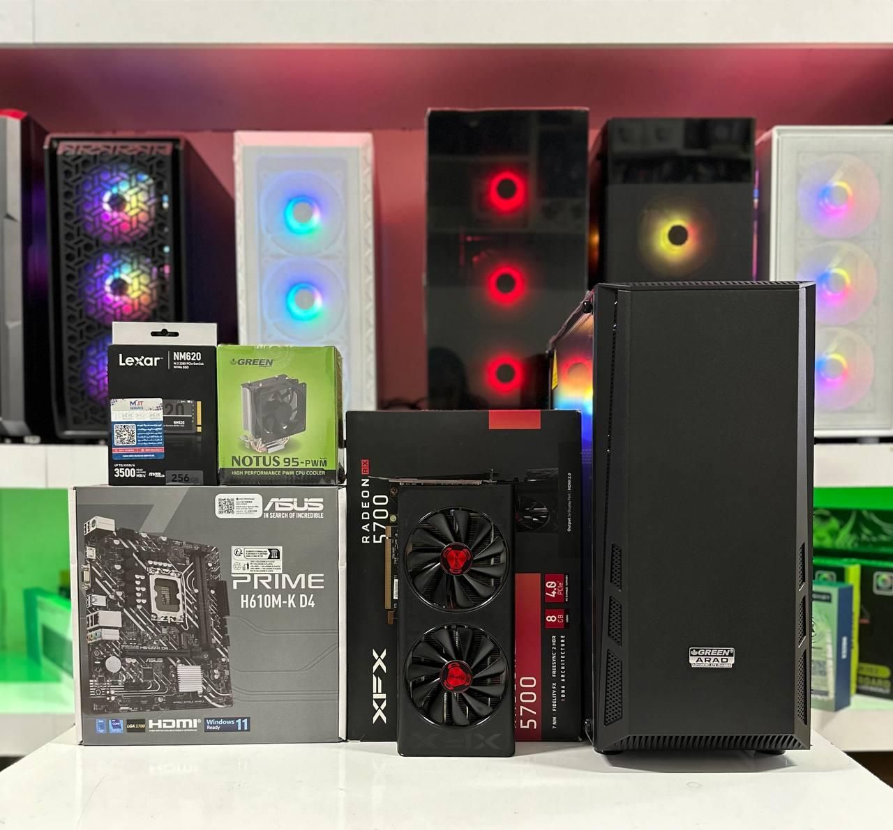 کیس گیمینگ RX5700 نسل 12 مادربردAsus آکبند|رایانه رومیزی|مشهد, فلسطین|دیوار
