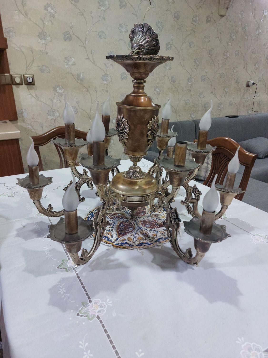 لوستر  برنجی ۶ شاخه|لوستر و چراغ آویز|نجف‌آباد, طالقانی|دیوار