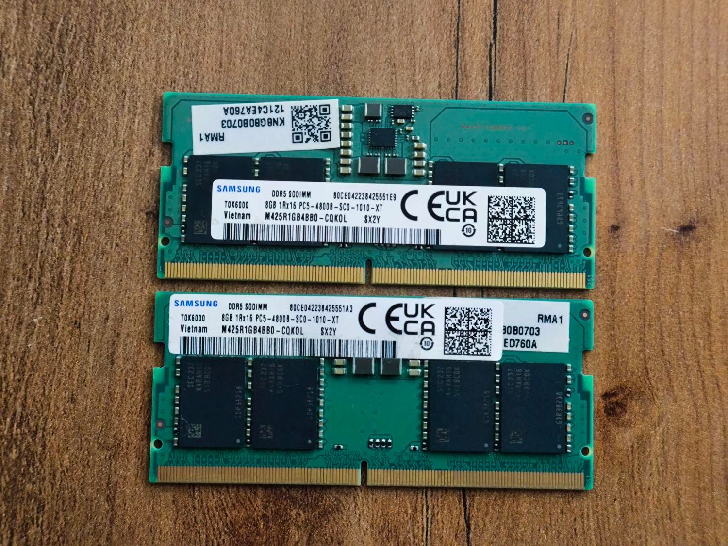 رم لپتاپ DDR5 4800 سامسونگ 16 گیگابایت (2*8GB)|قطعات و لوازم جانبی رایانه|اهواز, فاز ۲ پادادشهر|دیوار