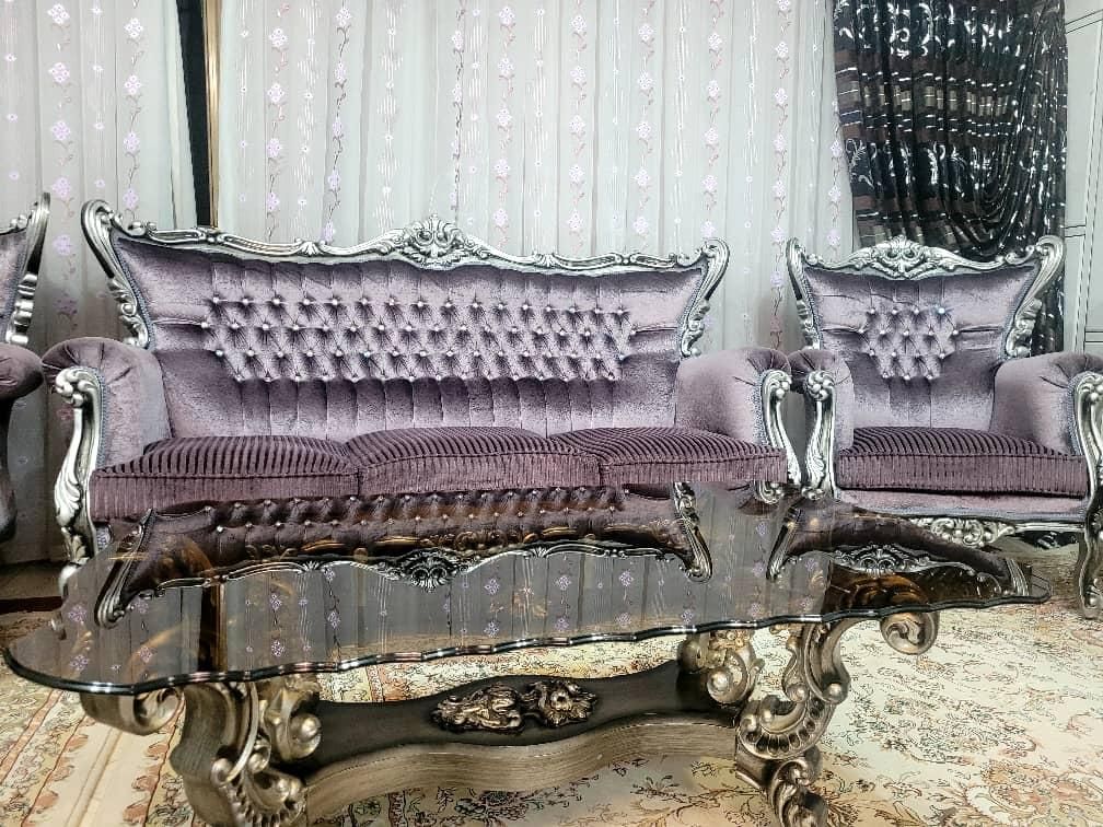 مبلمان سلطنتی ۹نفره نونو به همراه میز نهار خوری|مبلمان خانگی و میز عسلی|خمینیشهر, |دیوار