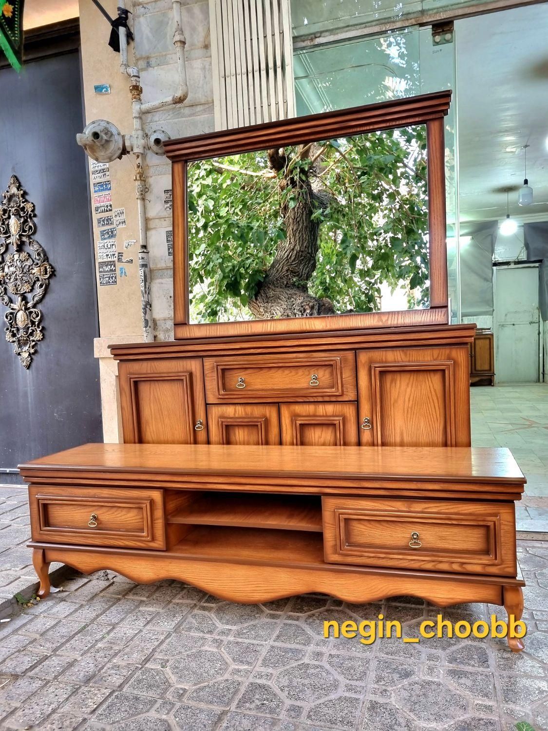 ست آینه کنسول / میز تلویزیون /جاکفشی سفید چوبی|بوفه، ویترین، کنسول|مشهد, طلاب|دیوار