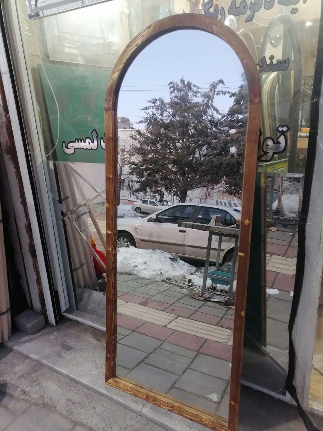 آینه فریم چوبی رگه برجسته|آینه|ارومیه, |دیوار