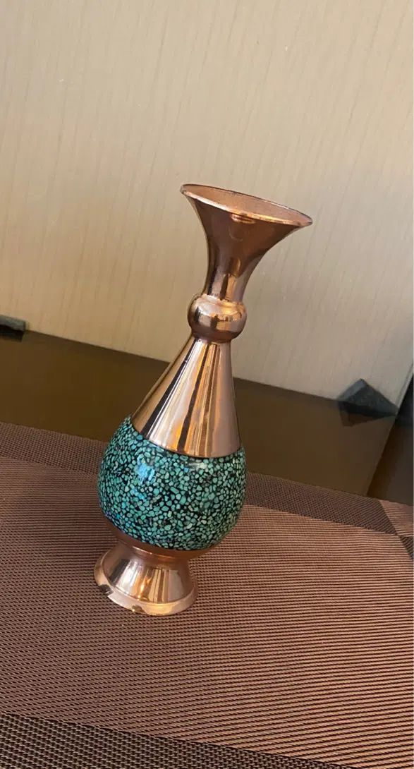 گلدان مسی فیروزه کوبی|صنایع دستی و سایر لوازم تزئینی|تهران, طرشت|دیوار