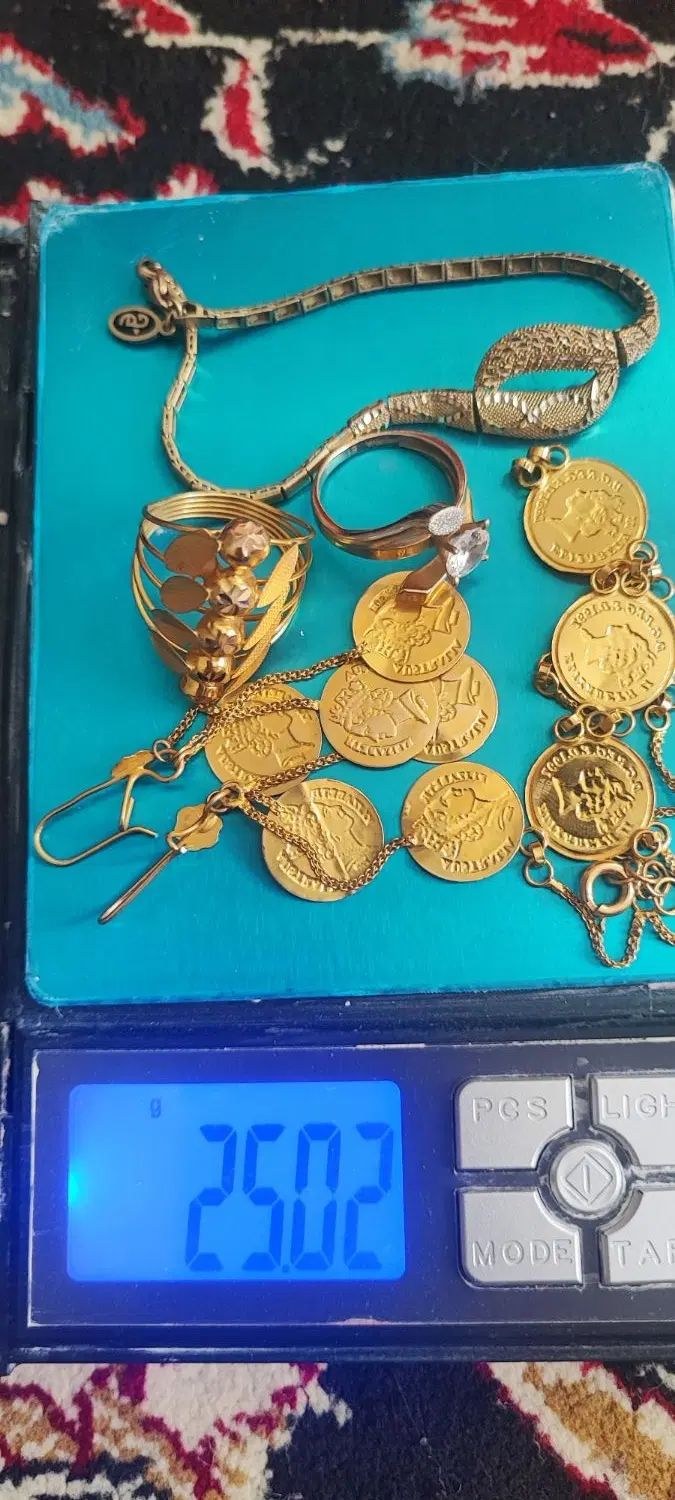 دستبد و گوشواره سکه ای،انگشتر پنج گوی و نگیندار|جواهرات|لردگان, |دیوار