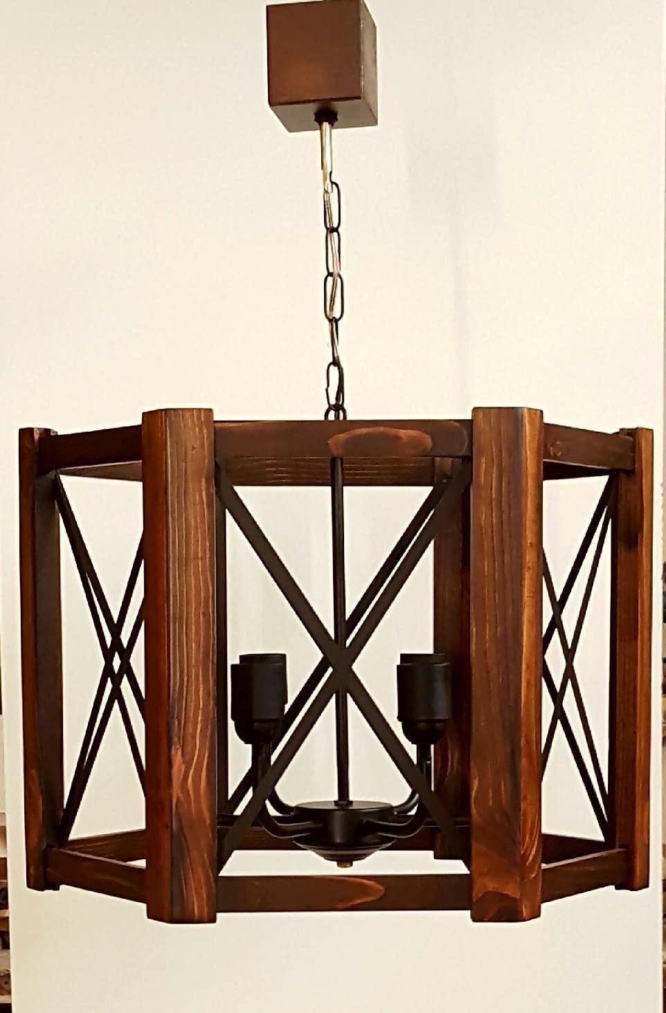 لوستر و تک شاخه چوبی|لوستر و چراغ آویز|کرج, گوهردشت|دیوار