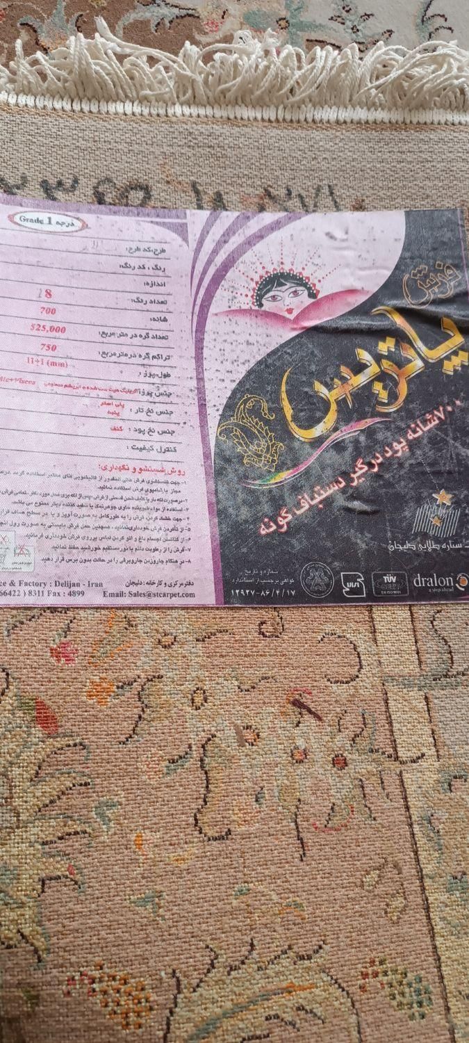 فرش ۷۰۰ شانه ۹ متری دستباف گونه|فرش|کرج, اتحاد|دیوار