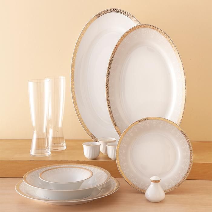 سرویس چینی زرین ارایه رومینا طلایی|ظروف سرو و پذیرایی|رشت, بلوار گیلان|دیوار