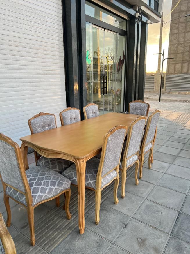 مبل ۹ نفره و نهار خوری ۸ نفره فرانسوی حصیری|مبلمان خانگی و میز عسلی|آفتاب, |دیوار