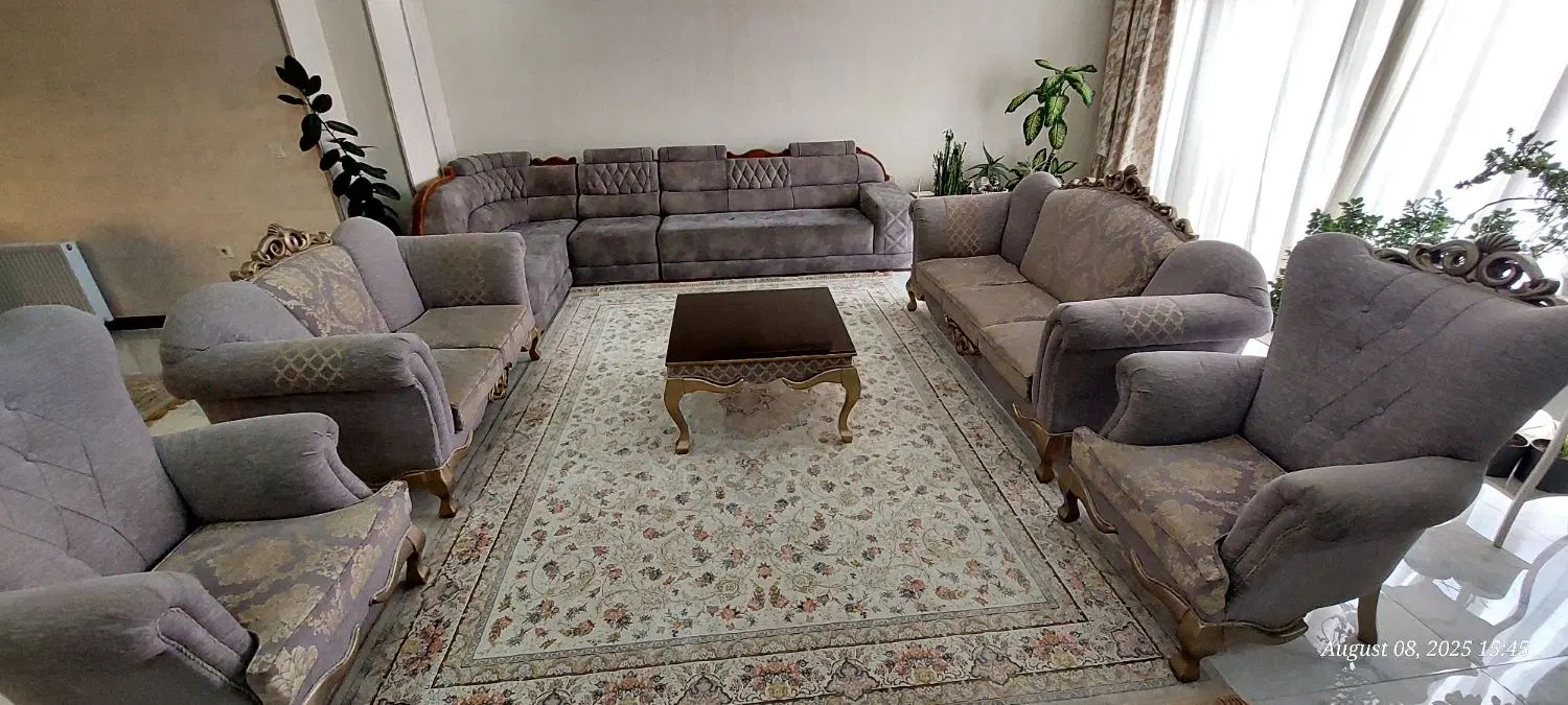 مبلمان ۷ نفره + ناهارخوری۷ نفره + روکش مخمل|مبلمان خانگی و میز عسلی|اصفهان, جوزدان الیادران|دیوار