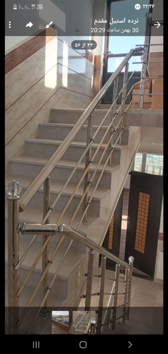 نصب نرده استیل واستاتیک برای راه پله بالکن پشت بام|خدمات پیشه و مهارت|بیجار, |دیوار