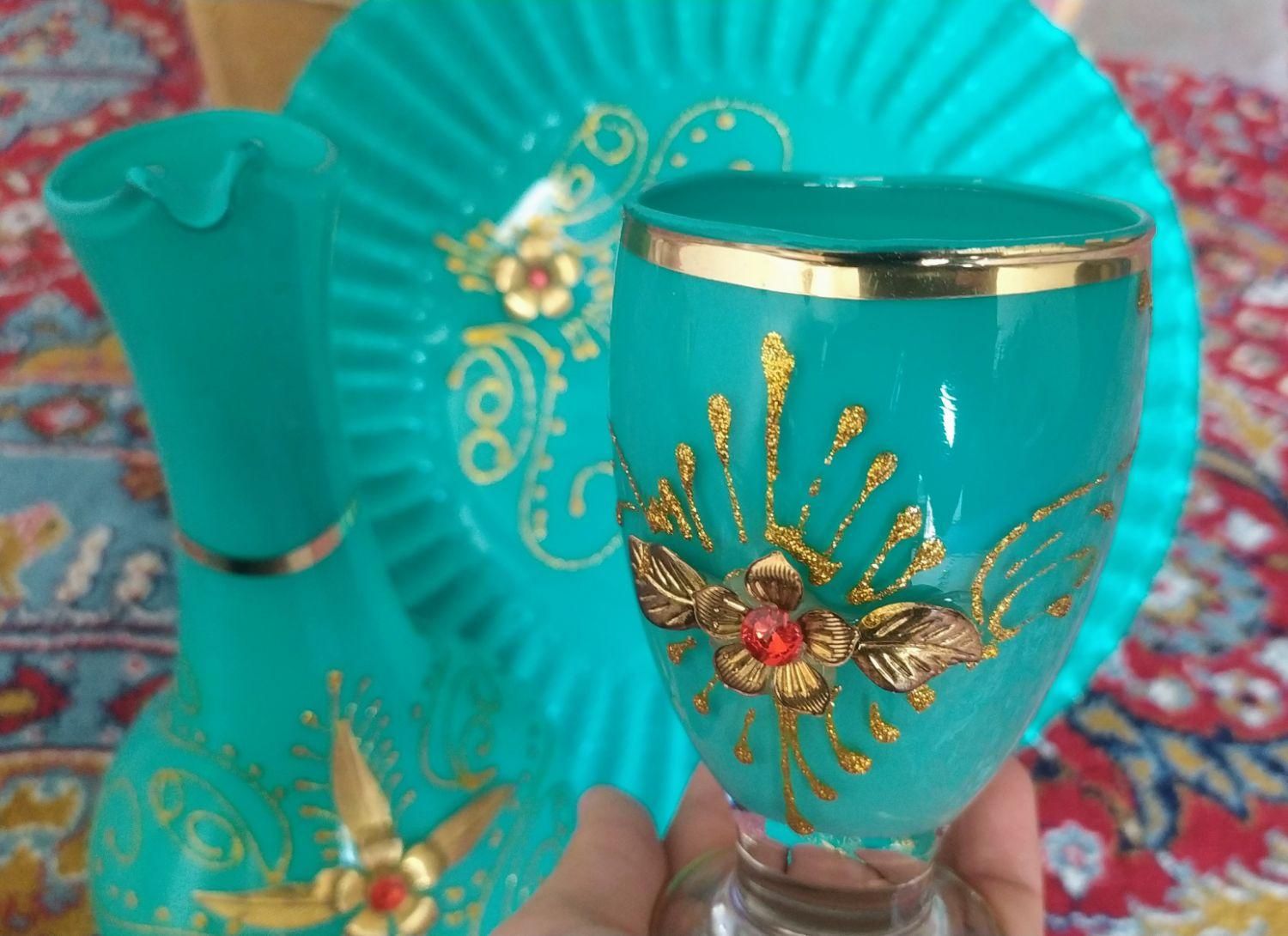 ست دکوری فیروزه ای|صنایع دستی و سایر لوازم تزئینی|شاهین‌شهر, شهرک گلدیس|دیوار