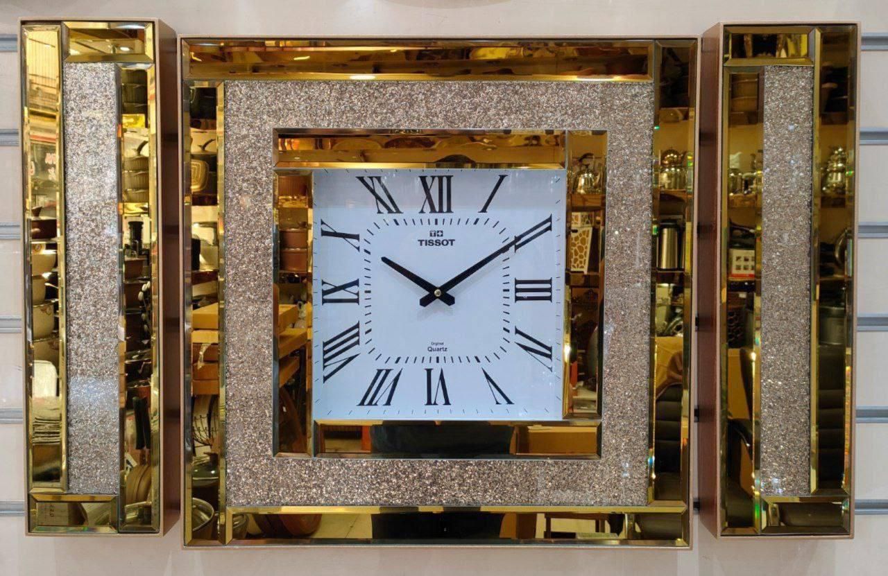 ساعت آینه ای مربع سه تیکه|ساعت دیواری و تزئینی|خرمآباد, |دیوار