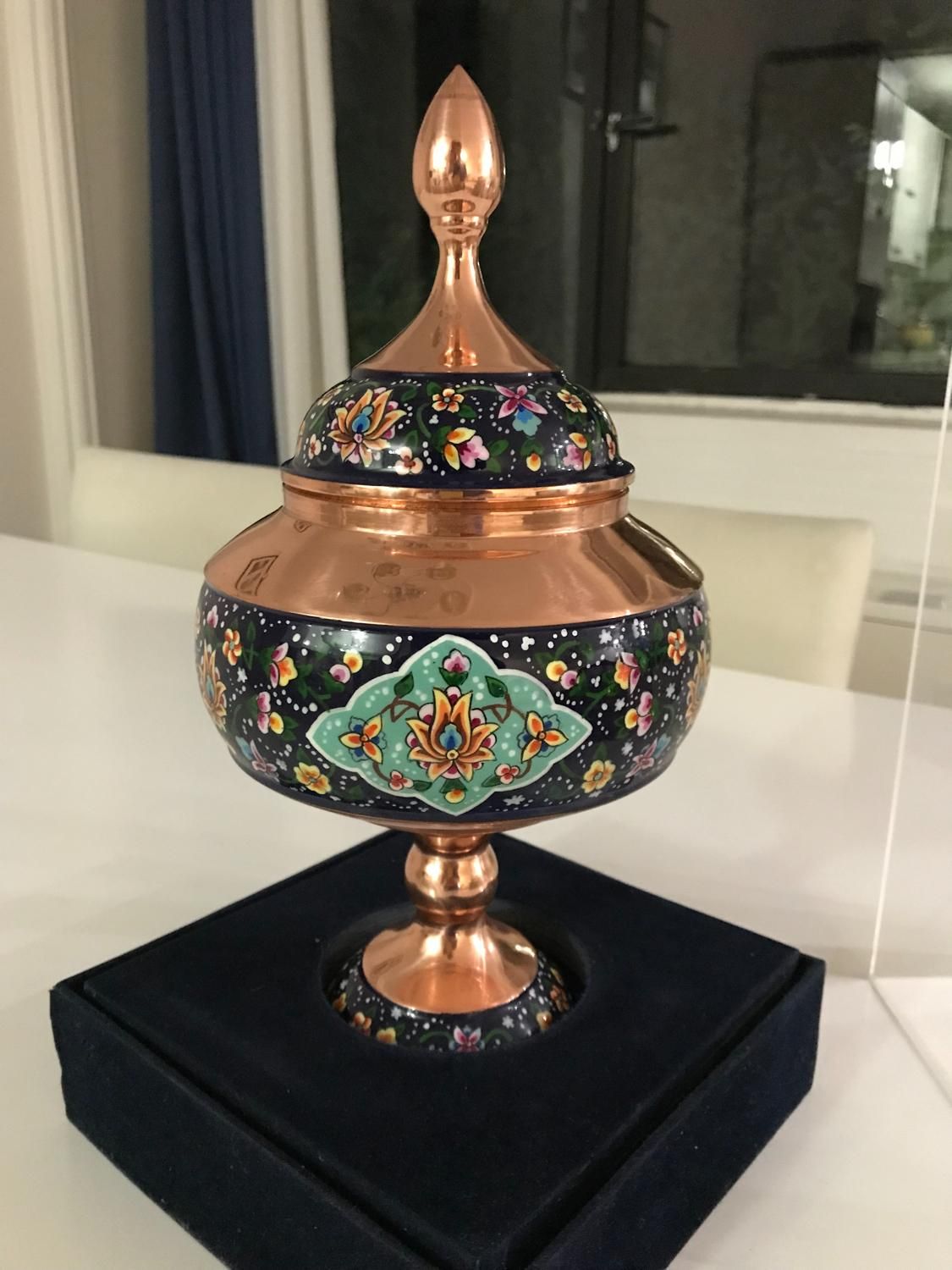 شکلات خوری مس و پرداز مینا سایز بزرگ ۳۰ سانت|صنایع دستی و سایر لوازم تزئینی|تهران, اکباتان|دیوار