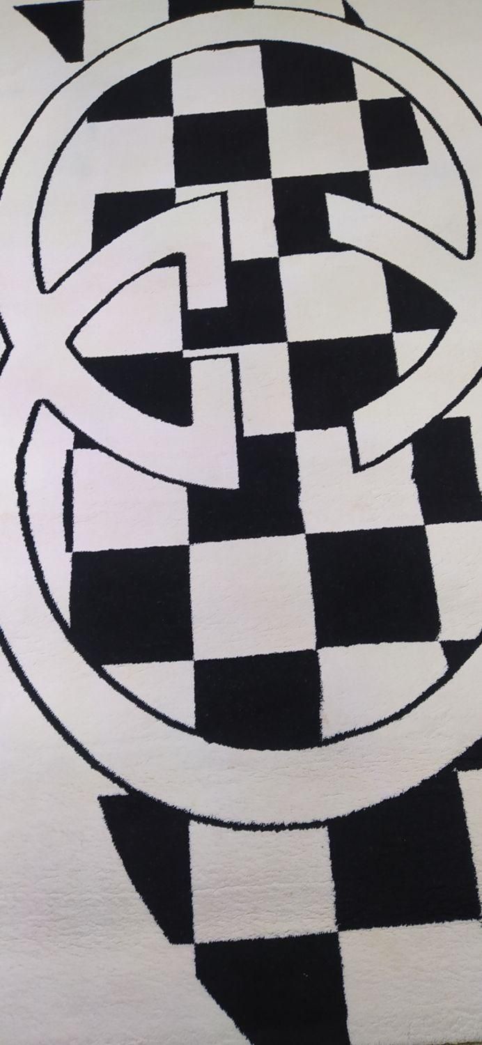 فرش ماشینی رنگ سفید وسیاه|فرش|ارومیه, |دیوار