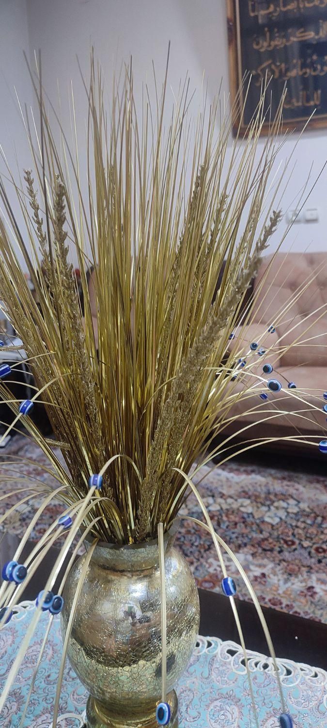 گلدان شیشه ای طلایی تزیینی|صنایع دستی و سایر لوازم تزئینی|اهواز, شهرک دانشگاه|دیوار