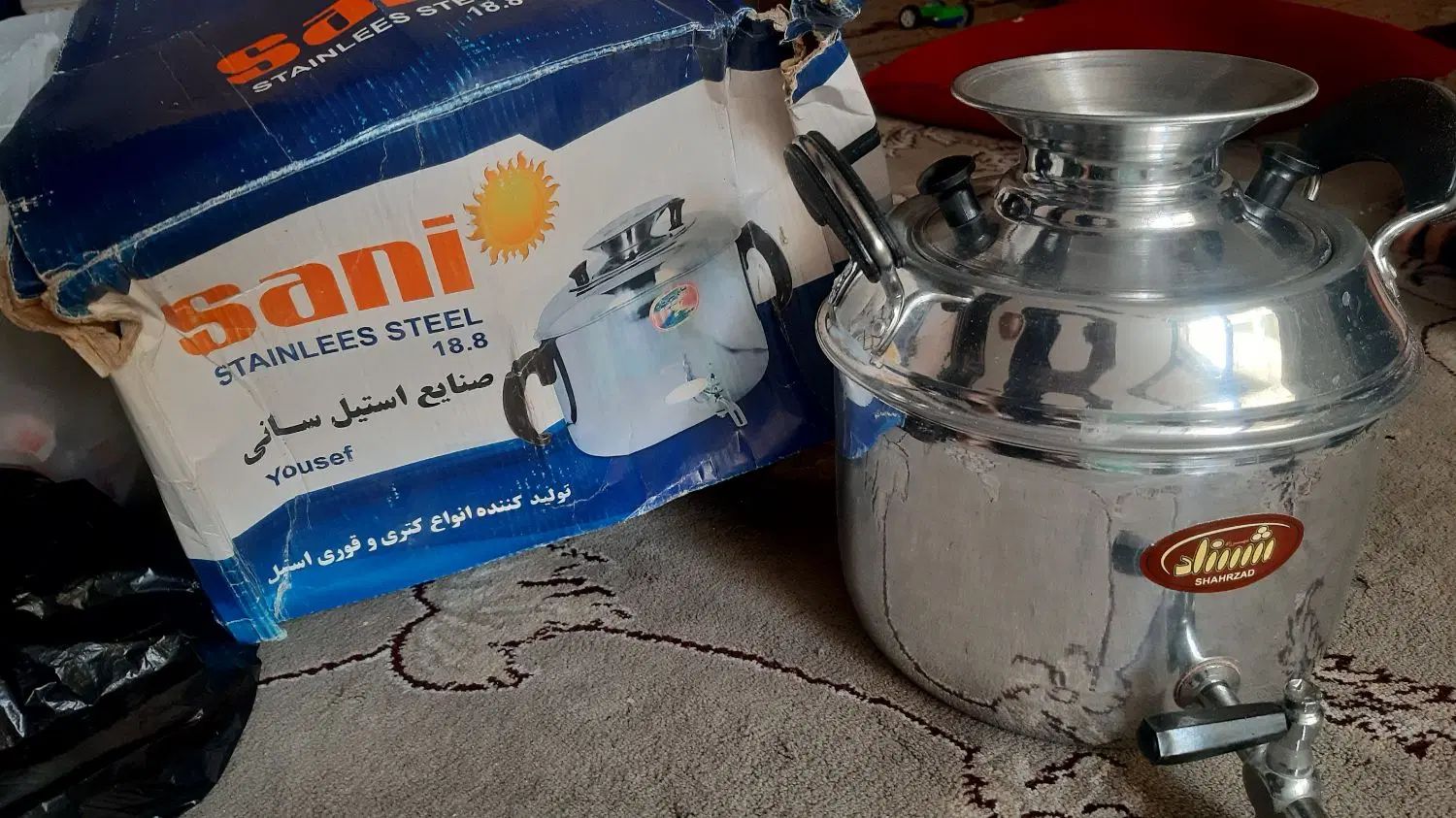 کتری شیردار با کارتن|قوری، کتری، قهوه‌ساز دستی|مشهد, فرودگاه|دیوار