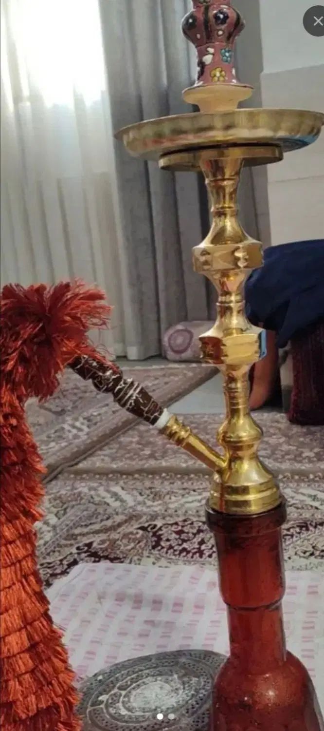 قلیون برنجی  شیشه انگشتی تبریز|کلکسیون و سرگرمی|کرج, کمال‌شهر|دیوار