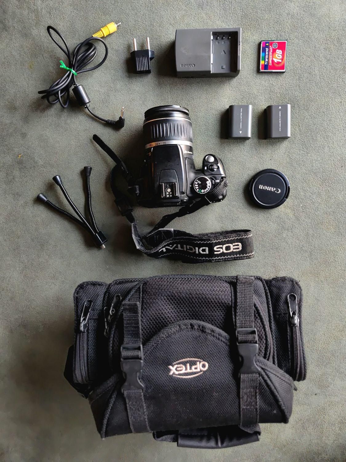 Canon EOS 350 D (Rebel XT) به همراه کلی تجهیزات|دوربین عکاسی و فیلم‌برداری|تهران, فرحزاد|دیوار