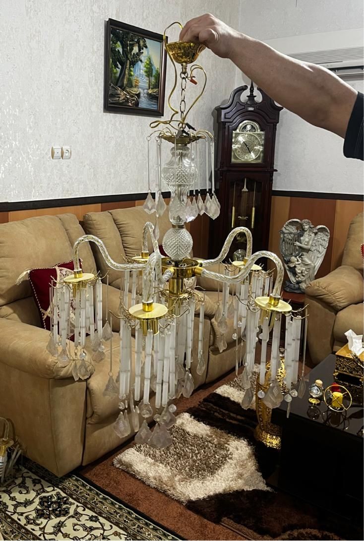 لوستر سقفی شیشه ای|لوستر و چراغ آویز|رامهرمز, |دیوار