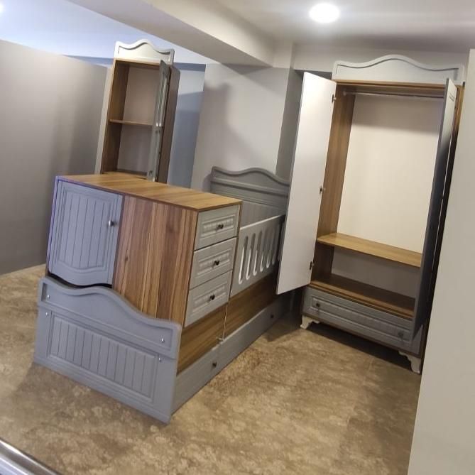 سرویس خواب کودک با تخت نوزاد نوجوان مدل آهو|تخت و سرویس خواب|شهریار, شهریار|دیوار